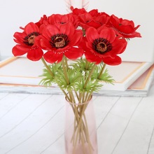 清仓新款仿真银莲花 仿真花白头翁 新娘婚庆手捧 PU花高档 手感绢