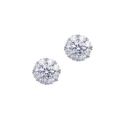 S925 Silver Needle Same Style Rotating Earrings Women's Zircon Geometric Earrings Small Fresh Simple Jewelry Wholesale