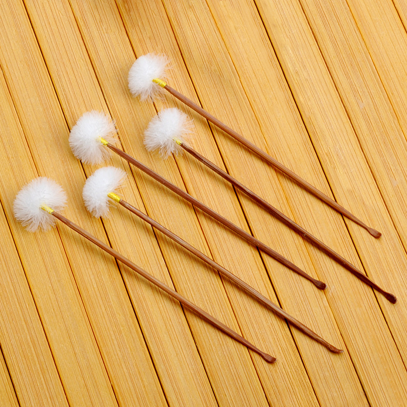 Tianyi carbón de bambú de doble cabeza pluma de ganso oreja recoger el oído picking artefacto oreja recogiendo la herramienta oreja recogiendo pluma de ganso limpieza del oído