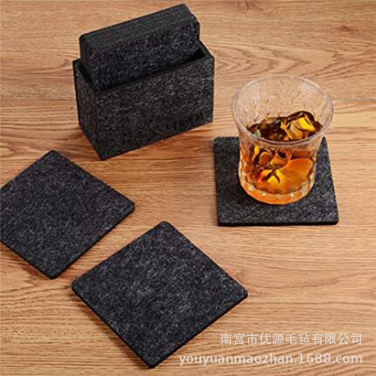 厂家直供毛毡杯垫家居餐桌隔热垫吸水茶杯垫桌垫可按需定做加logo
