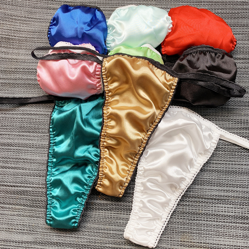 Men's Thong Underwear Sexy Attack by Imitation Silk Stretch Sorting Passion Bump Bag Confident Same Sex