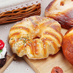 PU simulation round sesame bread model cross-border photography prop home engineering soft decoration window display setting