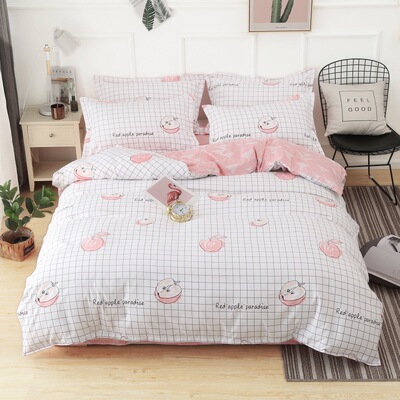 厂家直供植物羊绒棉磨毛长绒棉四件套斜纹磨毛活性印生态棉四件套