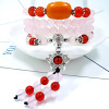 Agate crystal bracelet, retro jewelry, tourmaline rosary with round beads, accessory, wholesale