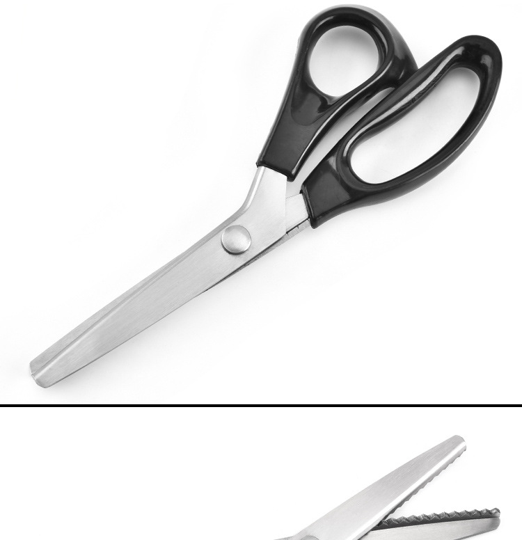 厂家批发 牙布剪 服装裁缝布花边剪 锯齿狼牙剪刀 波浪纹包装详情6