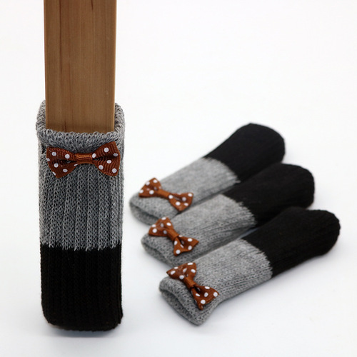 Knitted chair stool table foot pads table and chair foot covers furniture silent solid wood floor anti-scratch dining chair foot covers leg covers
