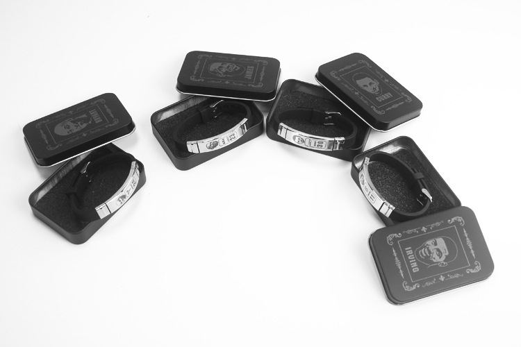 Fashion Letter Silica Gel Titanium Steel Handmade Bangle 1 Piece