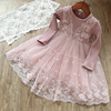 Autumn children's dress, lace small princess costume sleevless, western style, special occasion clothing