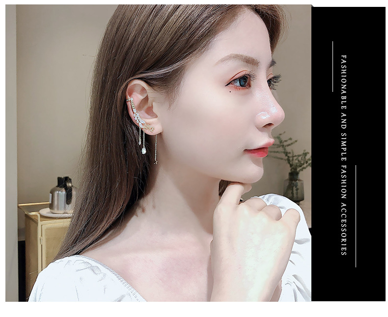 Earrings Letters Tassel Ear Bones One Earrings Female Star Earrings display picture 1