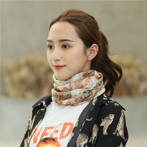 Korean version of graffiti new spring and autumn double layer women's multi-color splicing pullover hat popular confinement hat pile of headscarf
