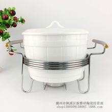 酒店餐具竹筒盅连铁架 酒精加热炉佛跳墙大容量炖锅汤窝可加LOGO