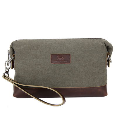 Cross-border sourcing Men's bag 2019 new pattern leisure time canvas Handbag Cross section Package Small hand bag wallet