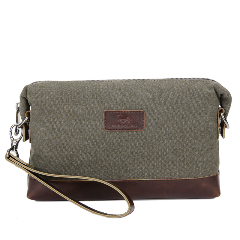 Cross-border sourcing Men's bag 2019 new pattern leisure time canvas Handbag Cross section Package Small hand bag wallet