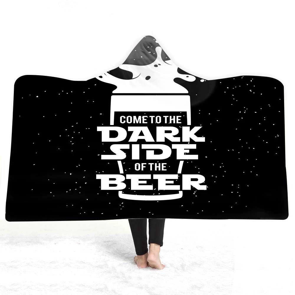 Трансграничное зимнее арктическое Флисовое одеяло с капюшоном Одеяло утолщенное двойное плащ Плюшевое 3D цифровая печать