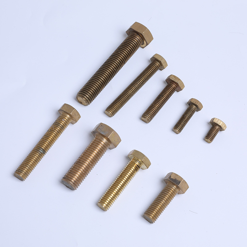 温州厂家生产GB30 DIN933铜制外六角螺丝 外六角螺栓 黄铜螺丝|ms