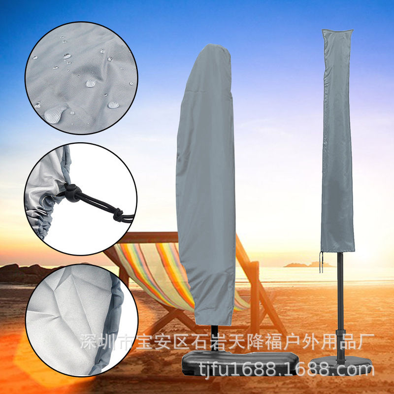 Cross border hot sale outdoor Parasol dust Cover Parasol Cover furniture umbrella Cover 210D Gray