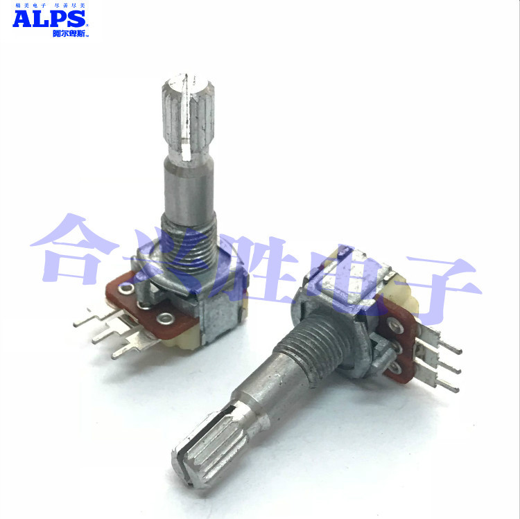 日本ALPS精密电位器单联W100K带中点 功放音响左右平衡音量电位器