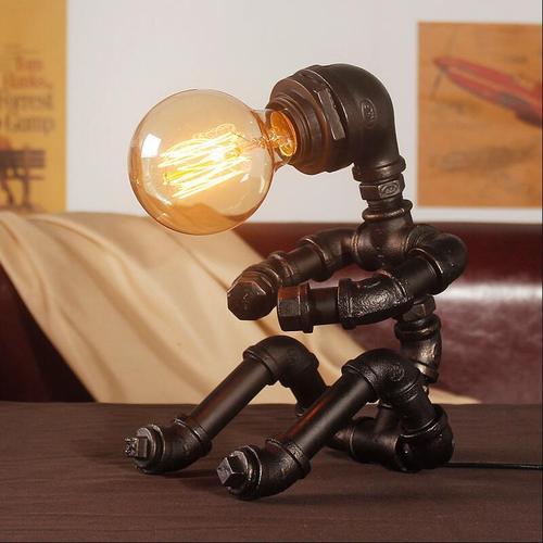 American country creative retro bar coffee shop industrial wind pipe dimmable desk lamp study bedroom night light
