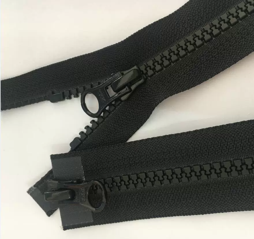 Резиновая зубчатая молния YKK5 с двумя замками — двусторонняя молния с верхним и нижним бегунком, для курток с доступом