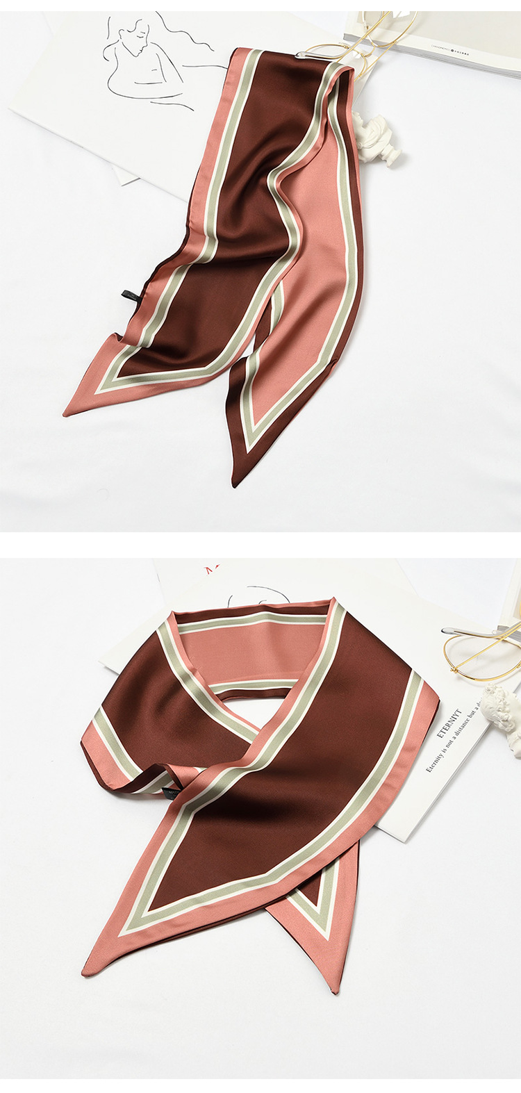 Women's Elegant Geometric Satin Silk Scarf display picture 5