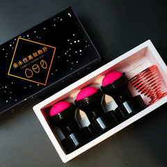 Cross-border South Korean version of Amazon Mushroom Head Gourd Diagonal Cut Water Drop Powder Puff Box Set Makeup Egg Set Factory Production