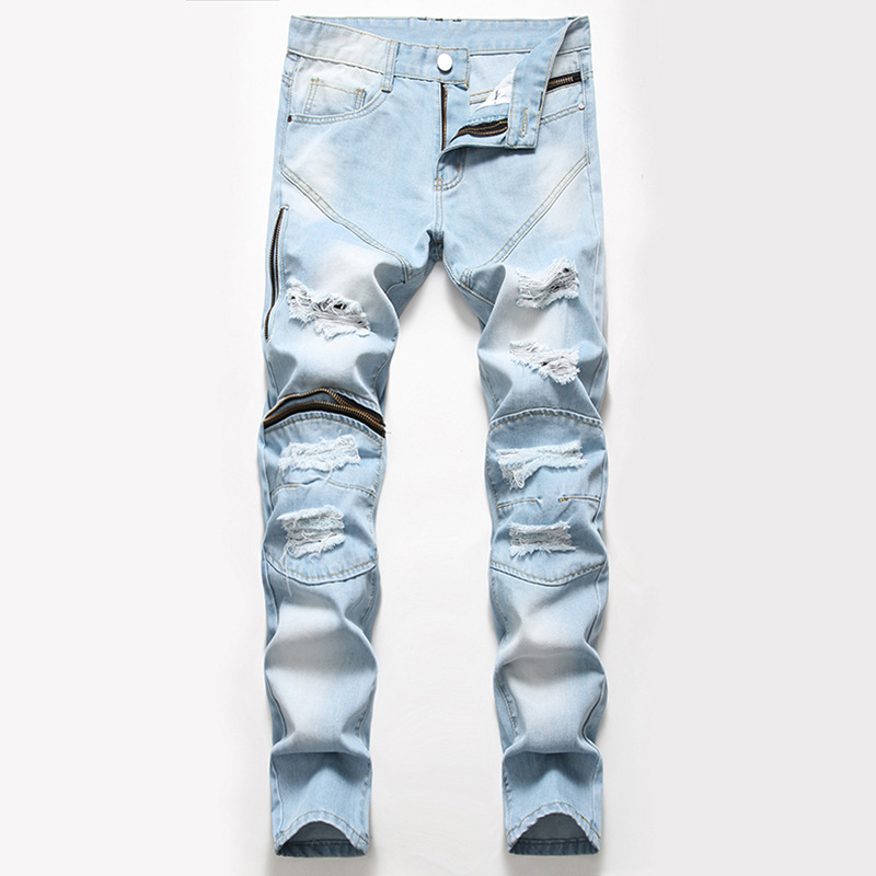 Jeans men's European and American light-...