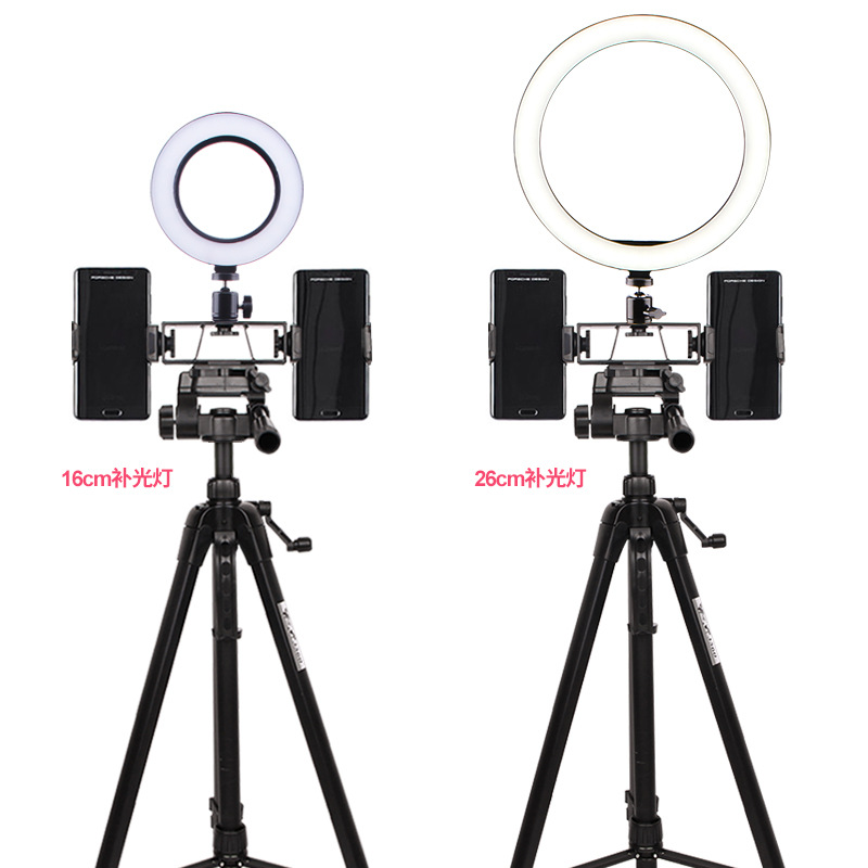 1,7 m ancla teléfono móvil soporte en vivo trípode al aire libre multi-dispositivo TikTok soporte triángulo Luz de relleno