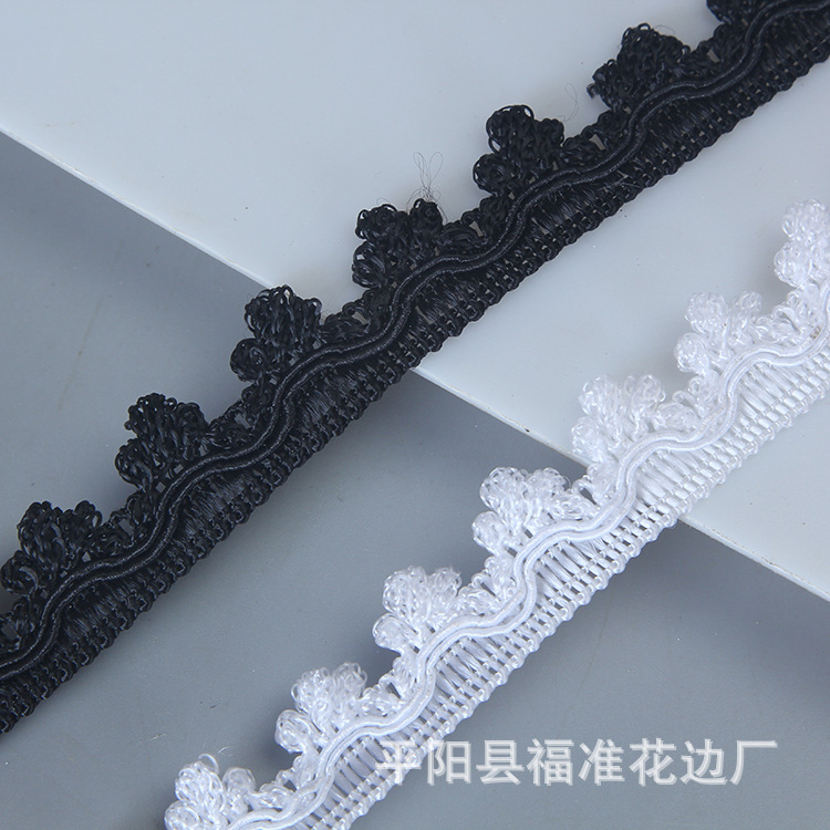 厂家定制涤纶蕾丝服装辅料 水溶蕾丝花边 流苏加工女装花边定做