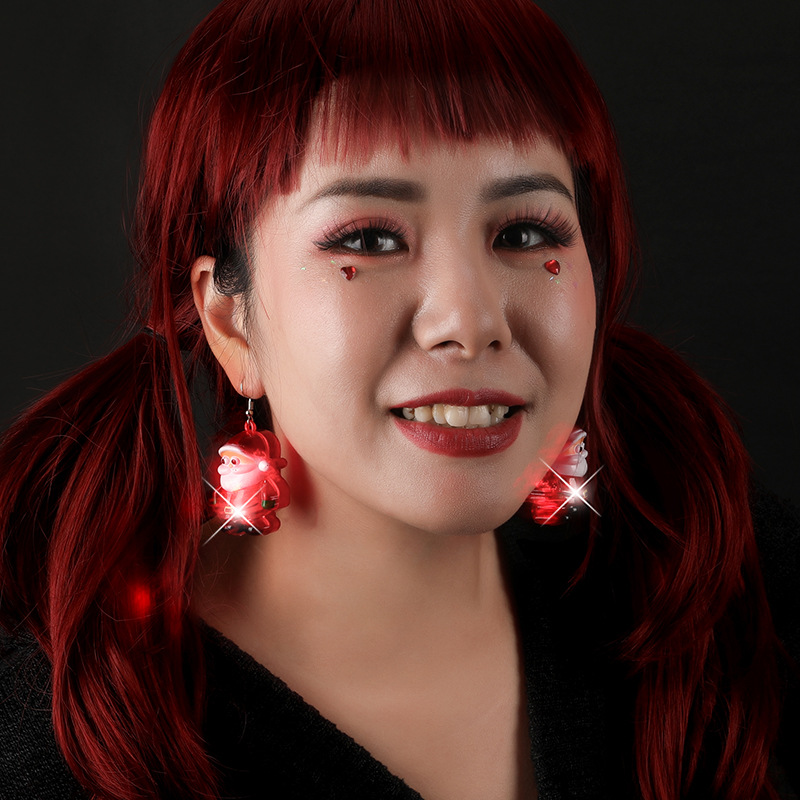 18g Weight Drop Earrings Classification 1 Pair Quantity Festival Occasion Plastic Material Christmas Festival Christmas Tree, Santa Claus Pattern Women'S Gender Fashion Style Fashion Christmas Tree Santa Claus Plastic Women's Drop Earrings 1 Pair 无