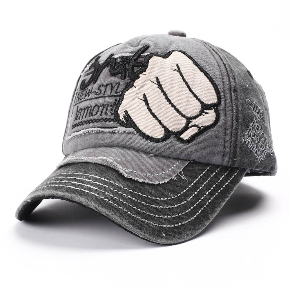Trendy Washed Baseball Cap Men Women Embroidered Duckbill Cap Spring Outdoor Casual Hat For Women_voghion.com