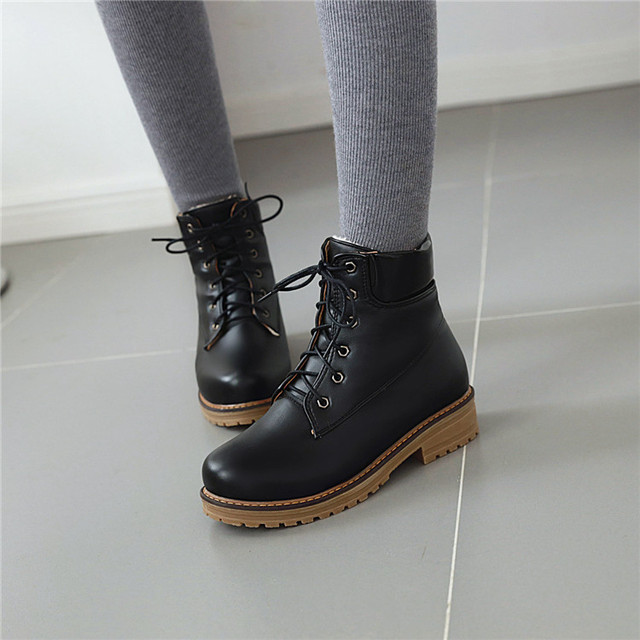 New autumn and winter waterproof platform middle heel women’s boots high top fashion Martin boots