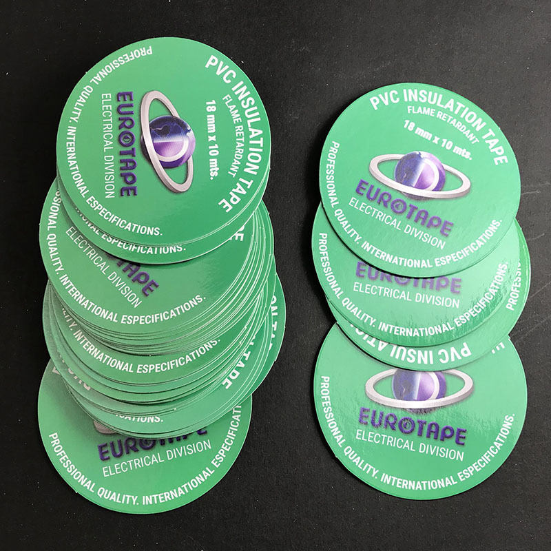 专业定制 绝缘胶带包装单面彩印圆形纸卡 定做颜色准出货快