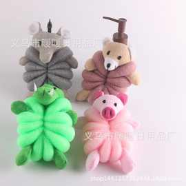 可爱动物造型沐浴球大号卡通PE网洗澡起泡球定做厂家批发新沐浴球