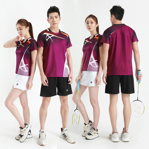 Badminton Set Korean Style Short-Sleeve Table Tennis Sports Top for Men and Women Volleyball Clothes Custom Made and Shipped Individually