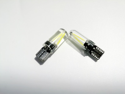 LED 汽車燈 T10示寬燈LED燈絲T10車燈12V矽膠款 恒流無極性閱讀燈