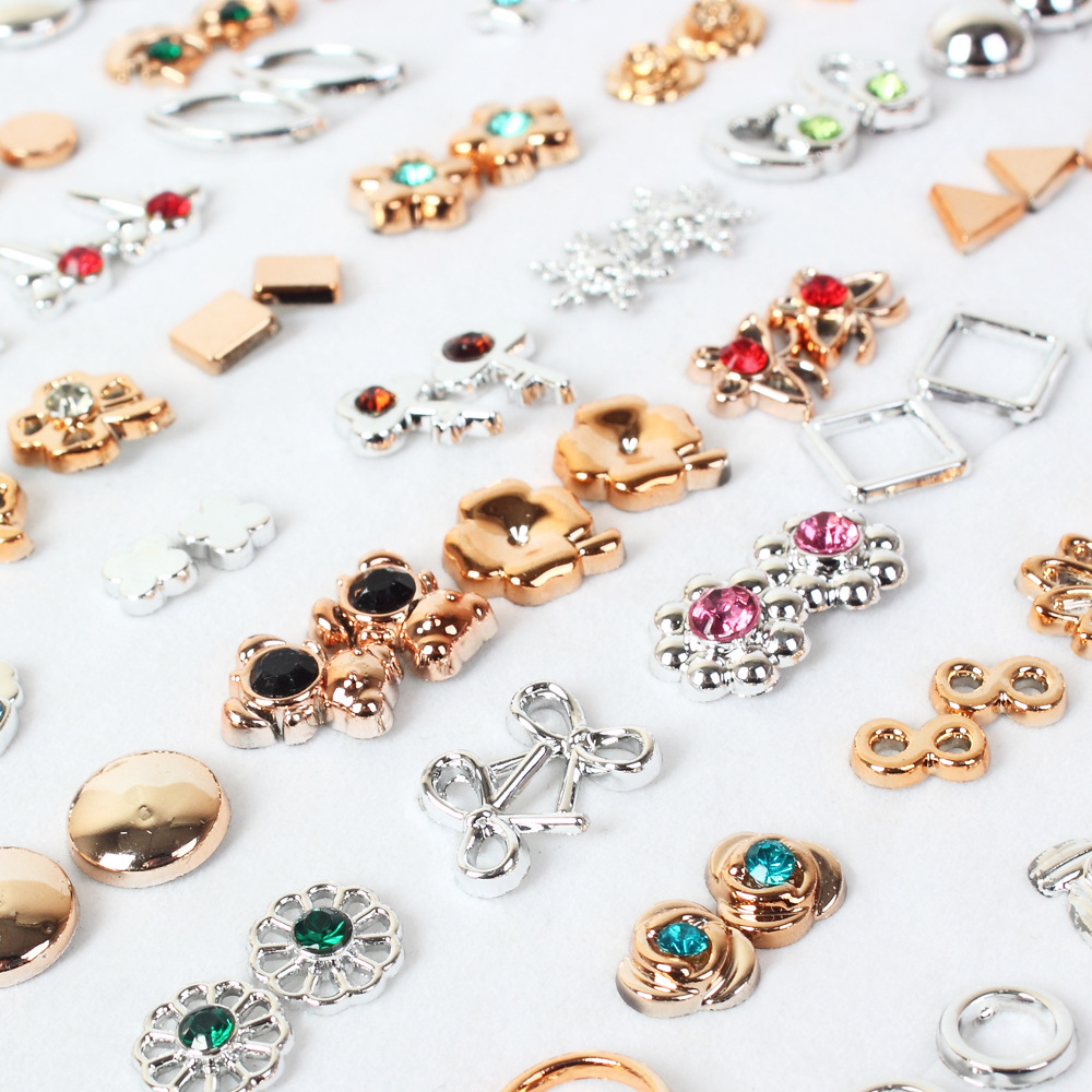 Ear Studs Classification 1 Set Simple Style Geometric Heart Shape Flower Inlay Plastic Rhinestones Ear Studs