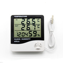 HTC-2大屏幕温度器室内外数显电子温湿度计家用带探头温湿表
