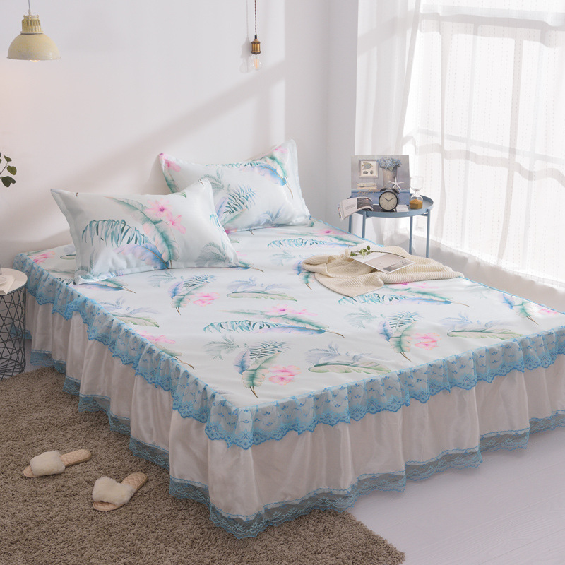 2019 new pattern Ice silk seats Three-piece Suite Skirt Lace Foldable Air-conditioned seats Summer mat Kit Manufactor wholesale