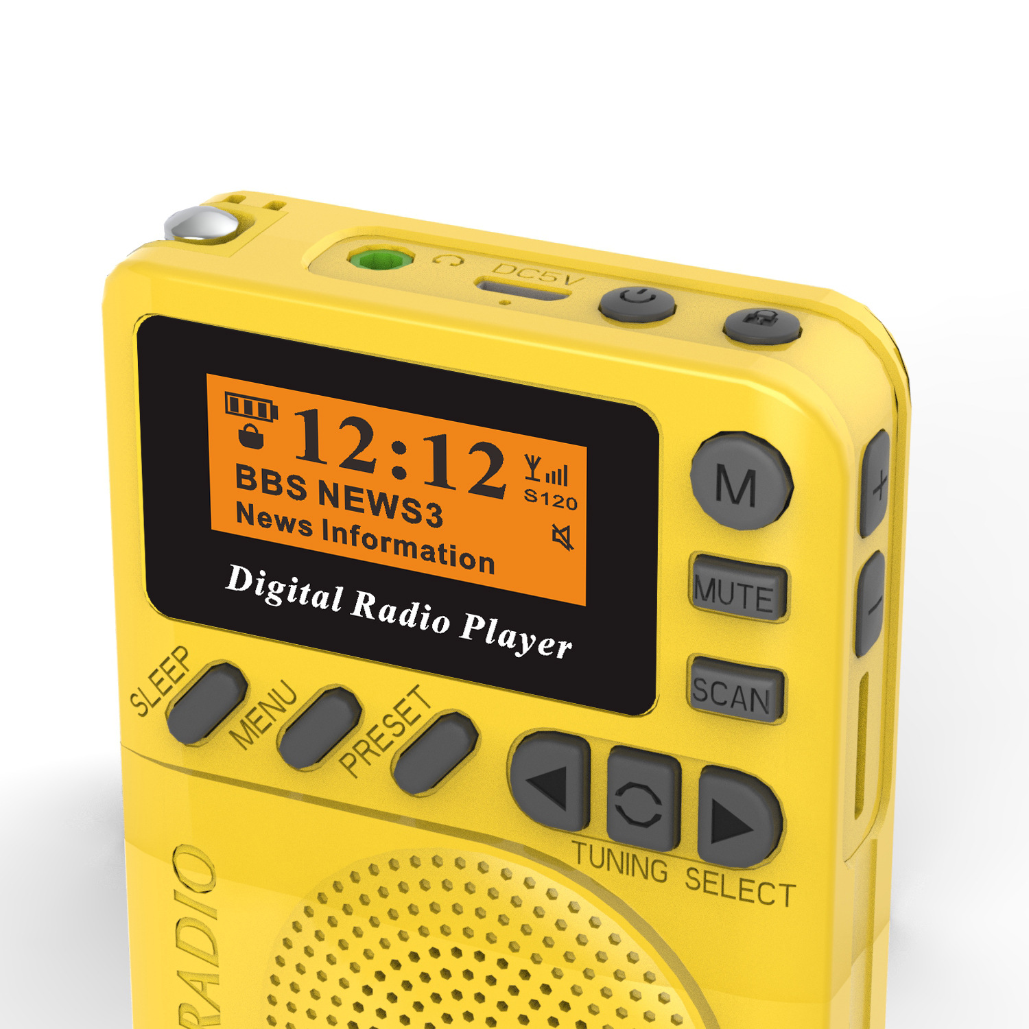 European Market FM| DAB Radio || Support TF Card MP3 Playback|Built-in Rechargeable Battery For Long Battery Life