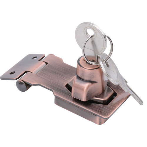 带锁锁牌免开孔抽屉柜子锁柜门锁 家用衣柜牌锁门锁扣搭扣柜锁