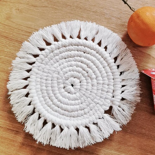韩国ins同款波西米亚编织杯垫 桌布小餐垫手工DIY圆形餐垫