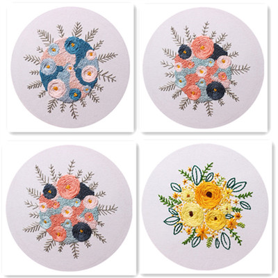 diy刺繡布藝立體繡初學新款手工婚禮捧花禮物歐繡材料包工廠定制