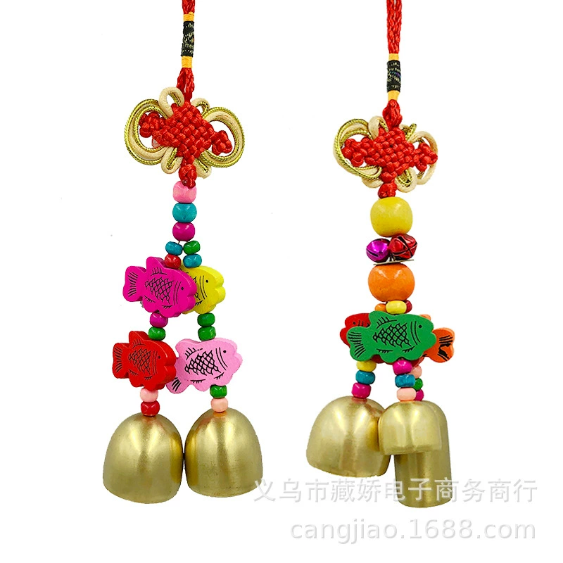 Маленький кулон-колокольчик для сумки, брелок, китайский узелок, маленький ветряной колокольчик, подарок, поделка, ручная работа в китайском стиле