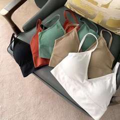 U型美背性感背心帶胸墊吊帶文胸少女露背百搭打底外穿針織chi