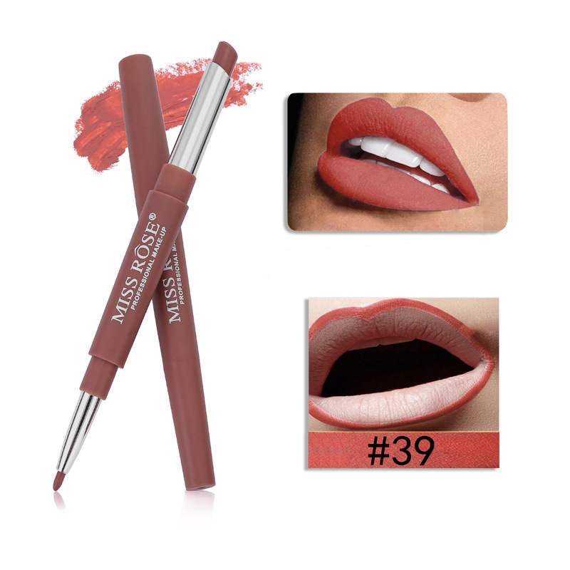 2in1 Lip Liner Lipstick Pen Waterproof Lip Pencil Batom Retro Red Lips