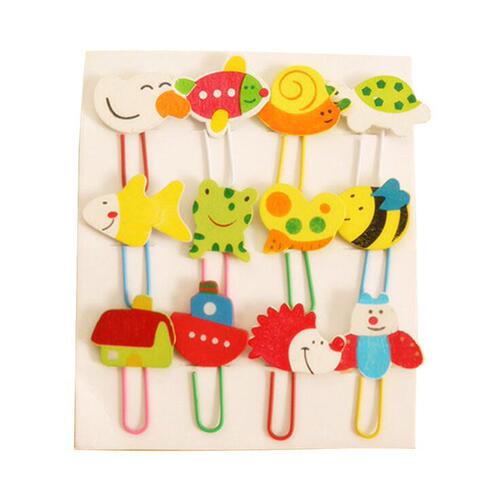 Japanese and Korean stationery, cute cartoon paper clips, wooden animals, paper clips, note needles, office supplies manufacturers wholesale