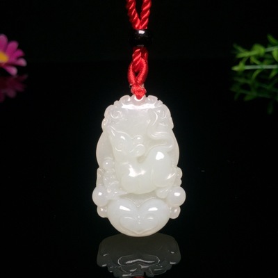 Support recheck/Supplying/A generation of fat fidelity Jade pendants Nephrite  Heart Rat Zodiac Pendant