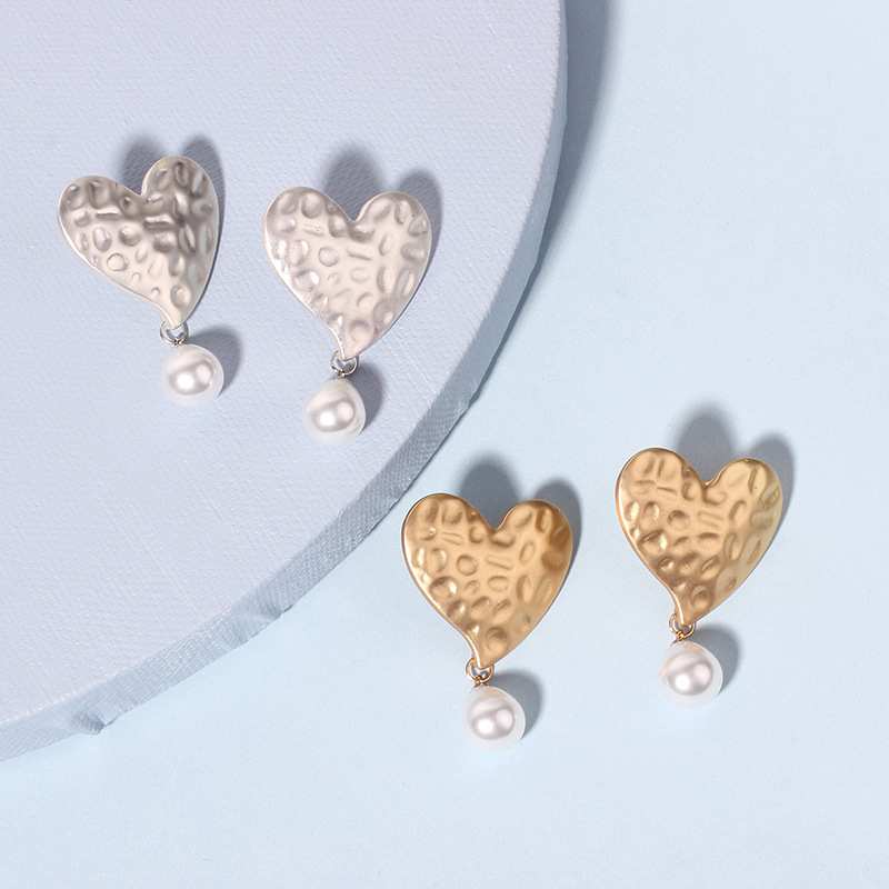 16g Weight Earrings Classification Wedding, Travel Occasion Women'S Gender Original Design Style Gold, Silver Color Fashion New Geometric Love Bohemian Fashion Pearl Earrings For Women 7