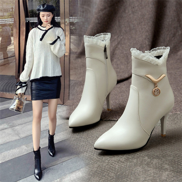 Chivalrous boots,autumn and winter women’s shoes,fashionable and elegant,pointed zipper