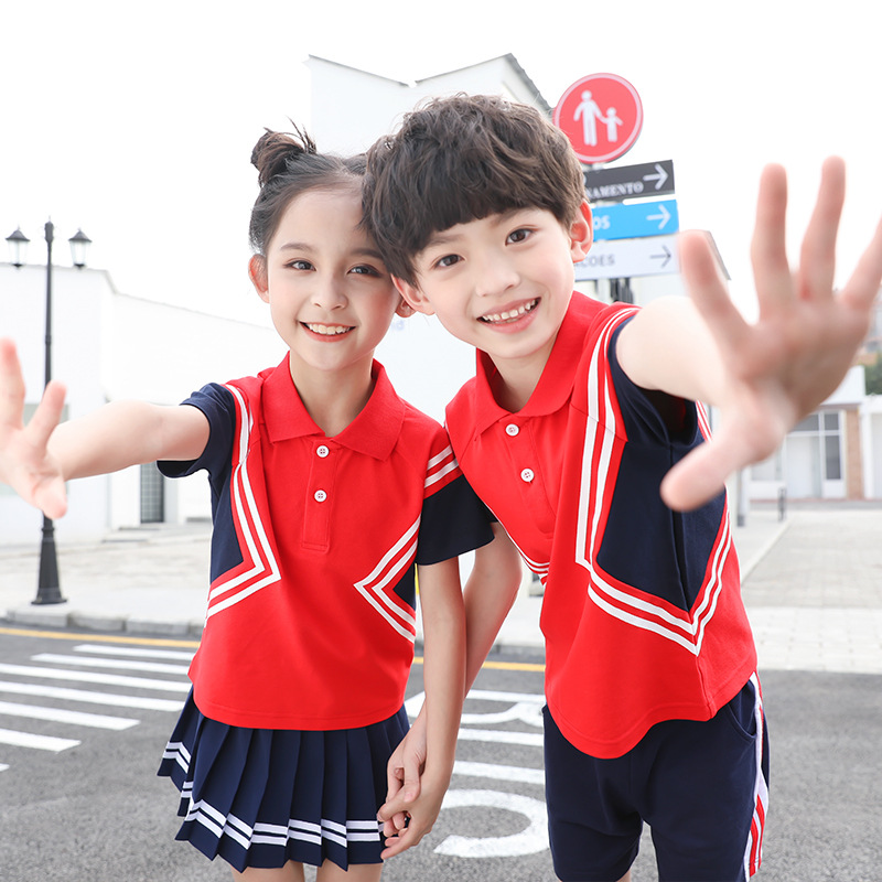 幼儿园园服夏季中小学生校服套装儿童班服夏装毕业定做厂家定制|ms